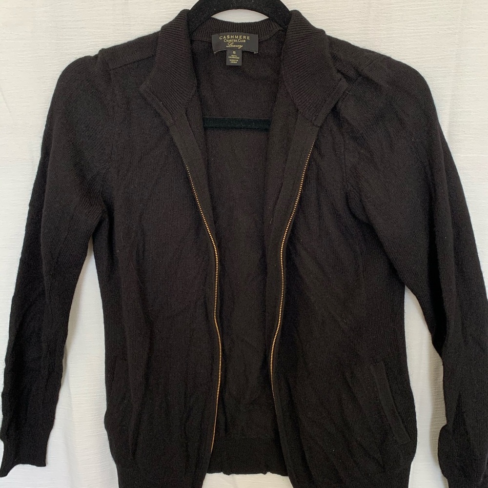Charter Club Zip-up Cashmere Sweater